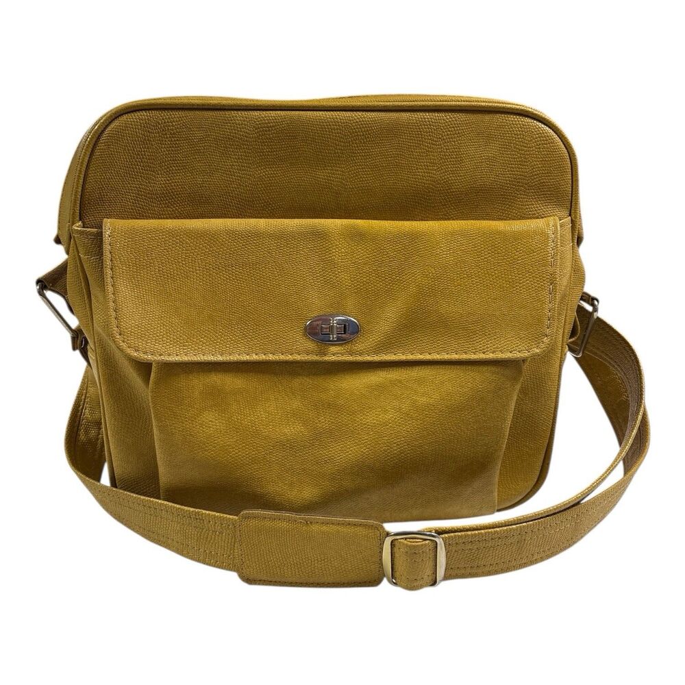Vintage Retro Samsonite Duffel Weekend- Shoulder Bag Carry On Mustard Yellow